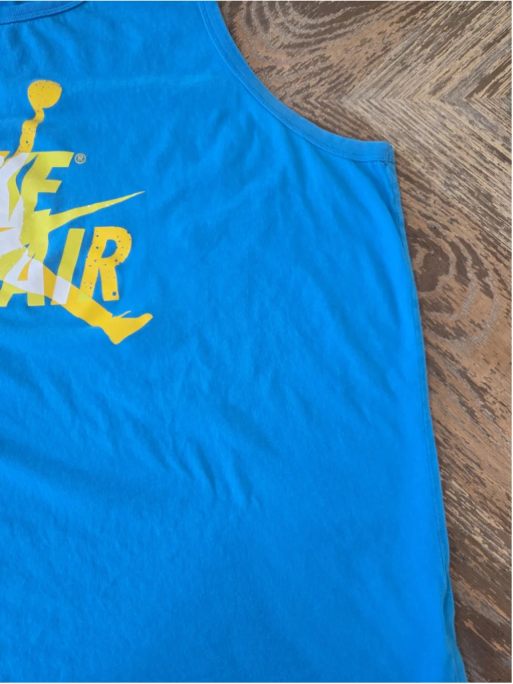 Nike Air Jordan Jumpman Graphic Tank Top Shirt XXL Blue Yellow Flaw
